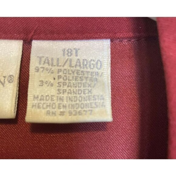 Worthington Womens Tall Stretch Faux Suede Deep Red Shirt Jacket Shacket-18T - Picture 11 of 11